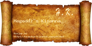 Hegedűs Kisanna névjegykártya